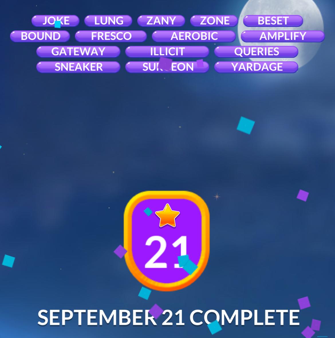 Word Stacks Daily Puzzle September 21 2025