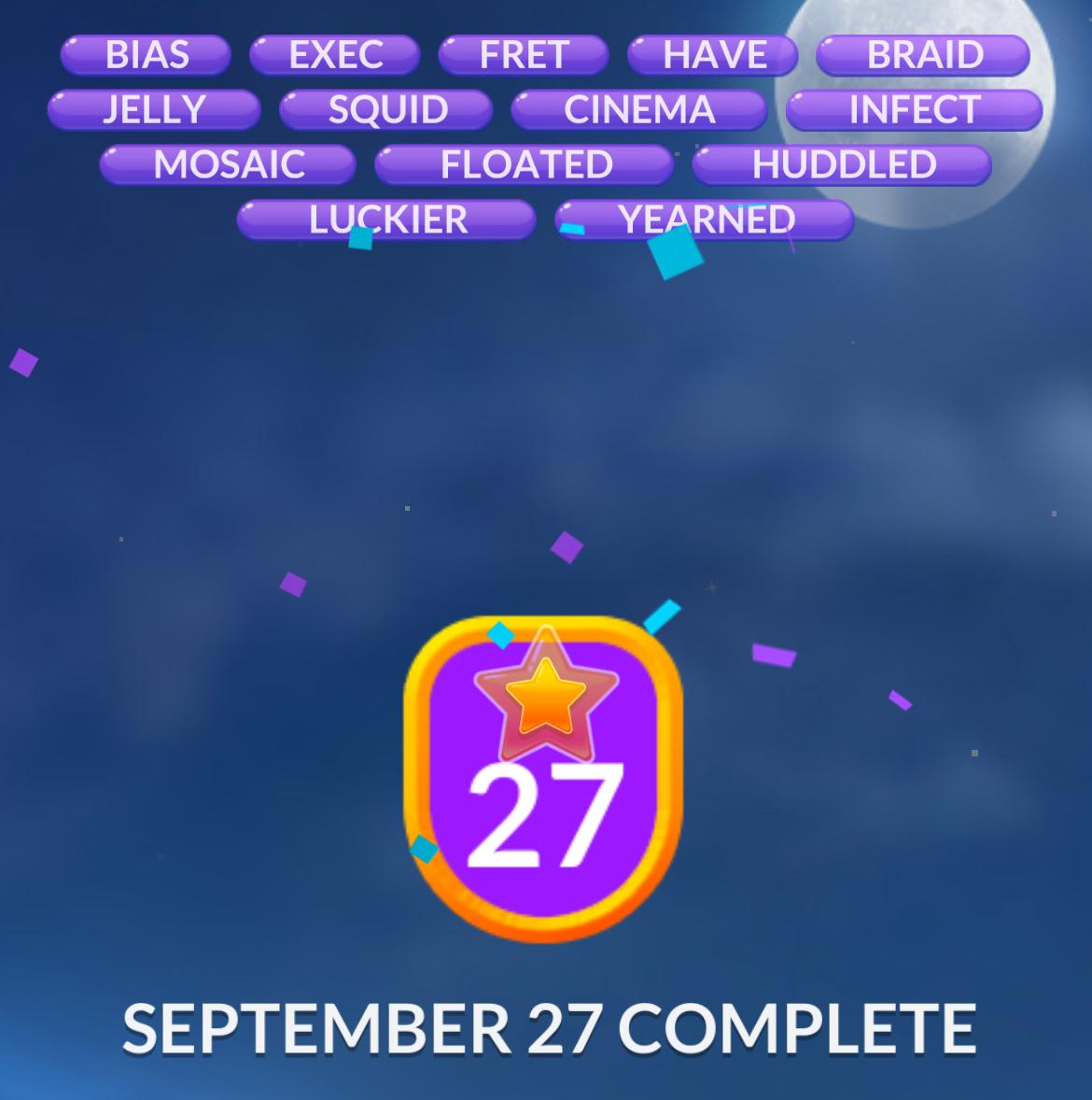 Word Stacks Daily Puzzle September 27 2025