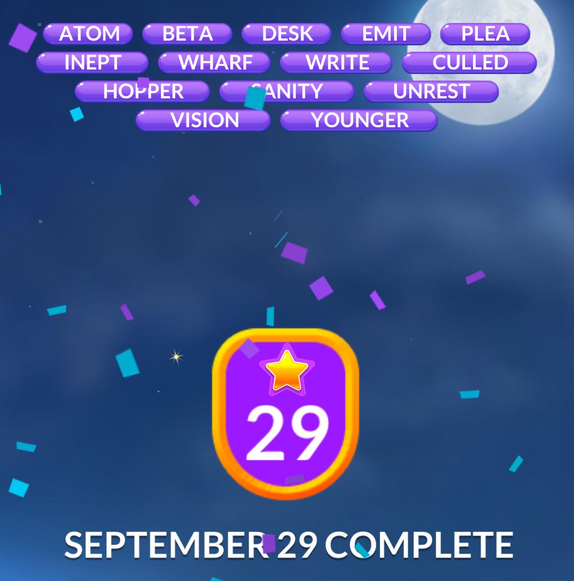 Word Stacks Daily Puzzle September 29 2025