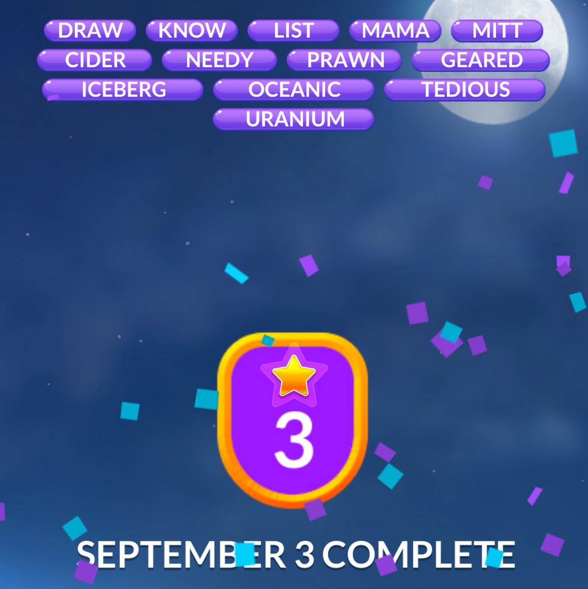 Word Stacks Daily Puzzle September 3 2025