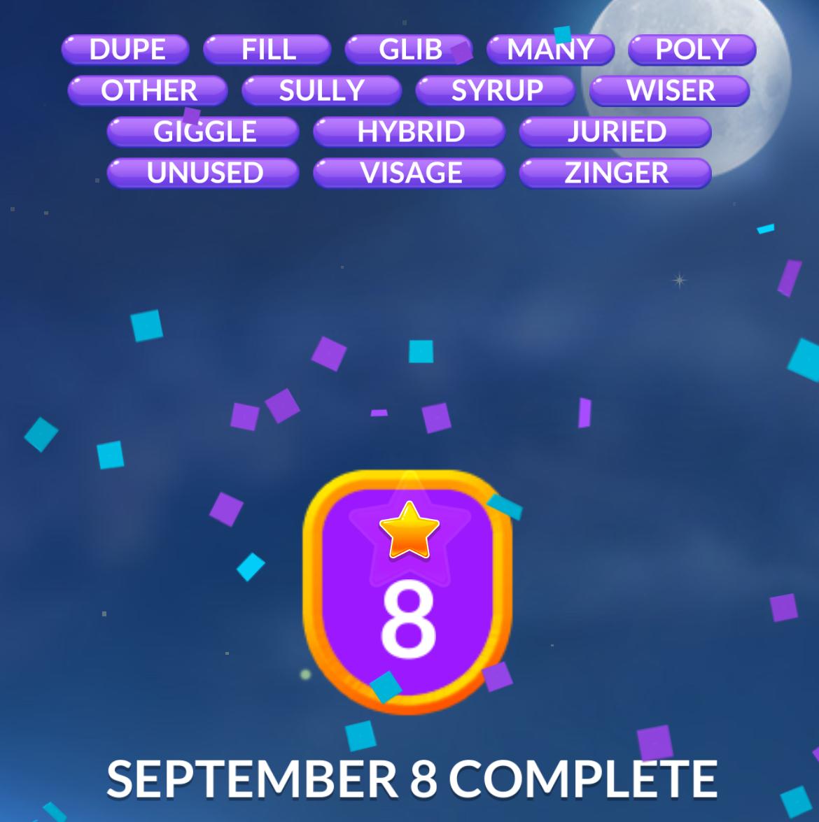 Word Stacks Daily Puzzle September 8 2025