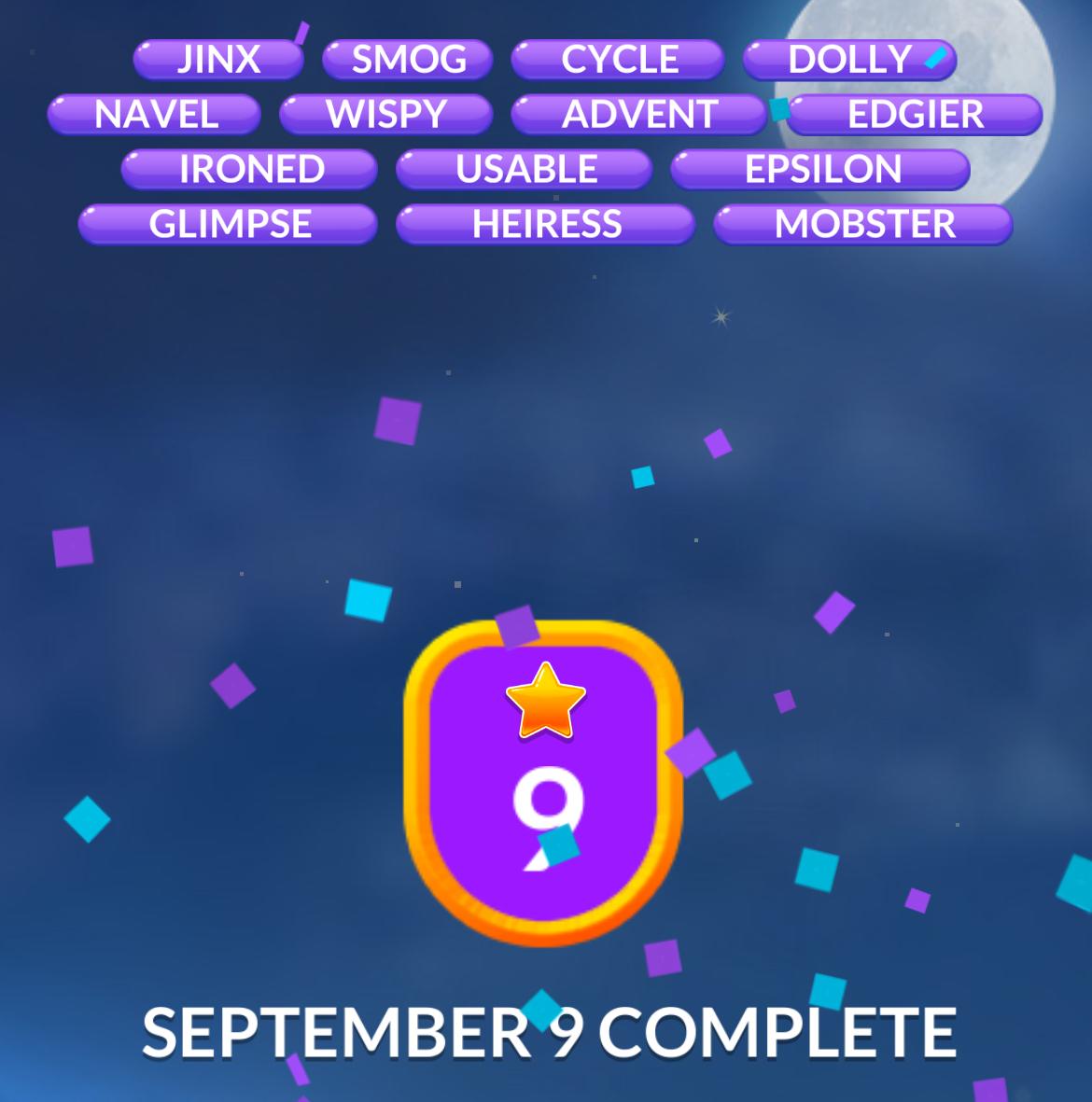 Word Stacks Daily Puzzle September 9 2025