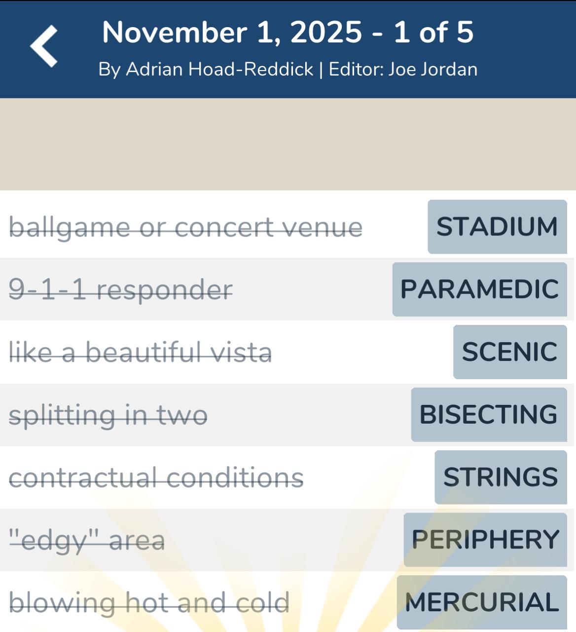 7 Little Words November 1 2025 1