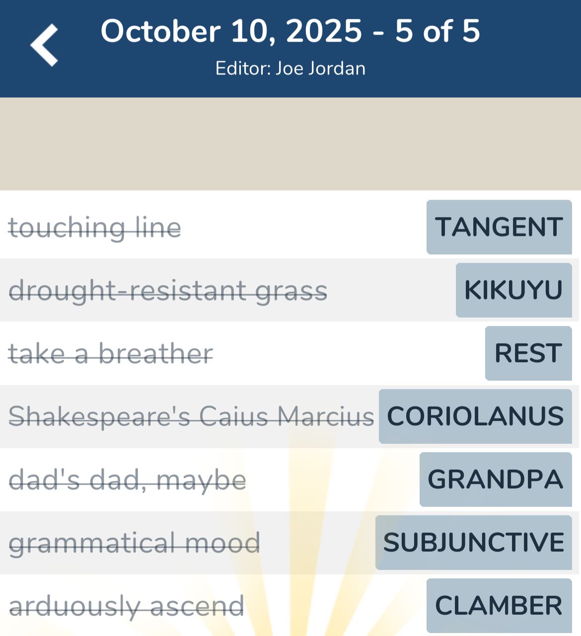 7 Little Words October 10 2025 5