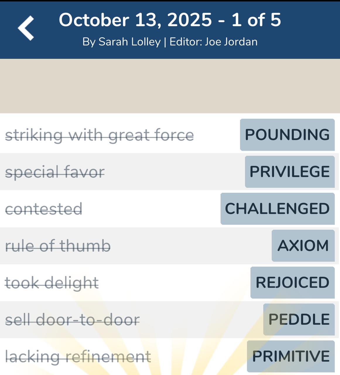 7 Little Words October 13 2025 1