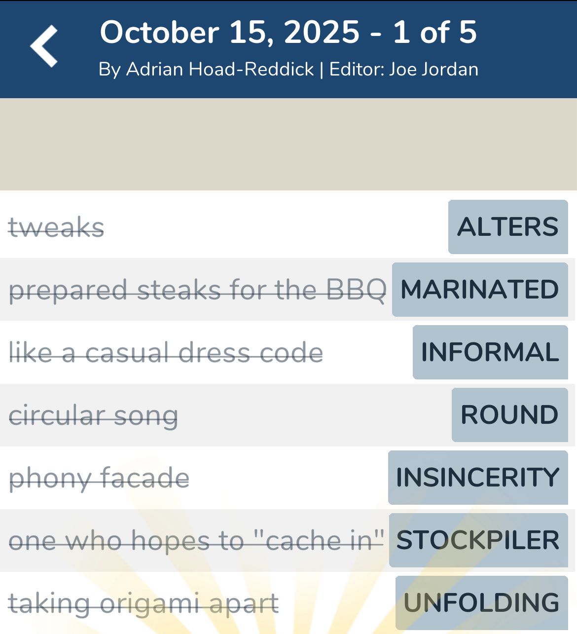 7 Little Words October 15 2025 1