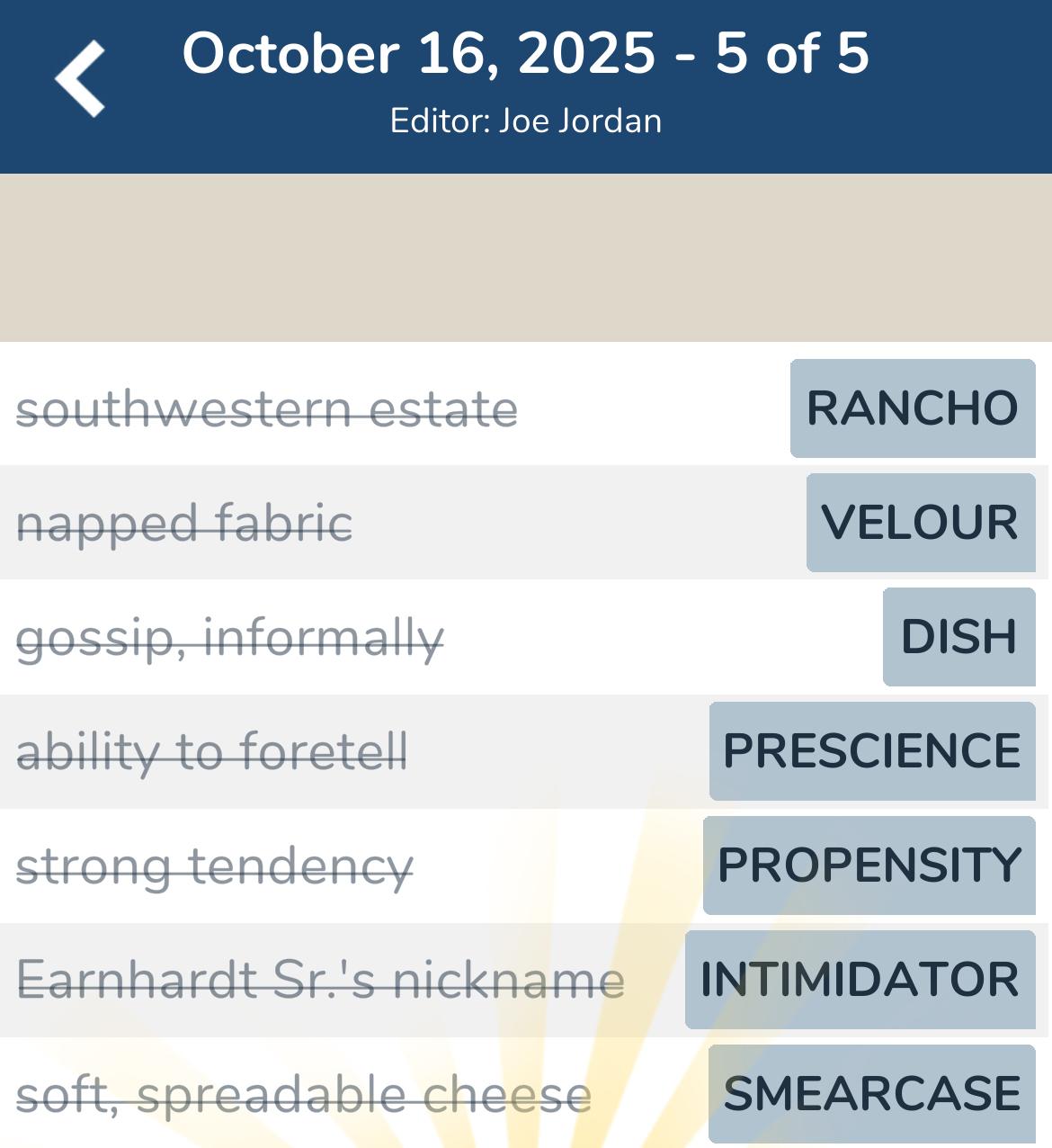 7 Little Words October 16 2025 5