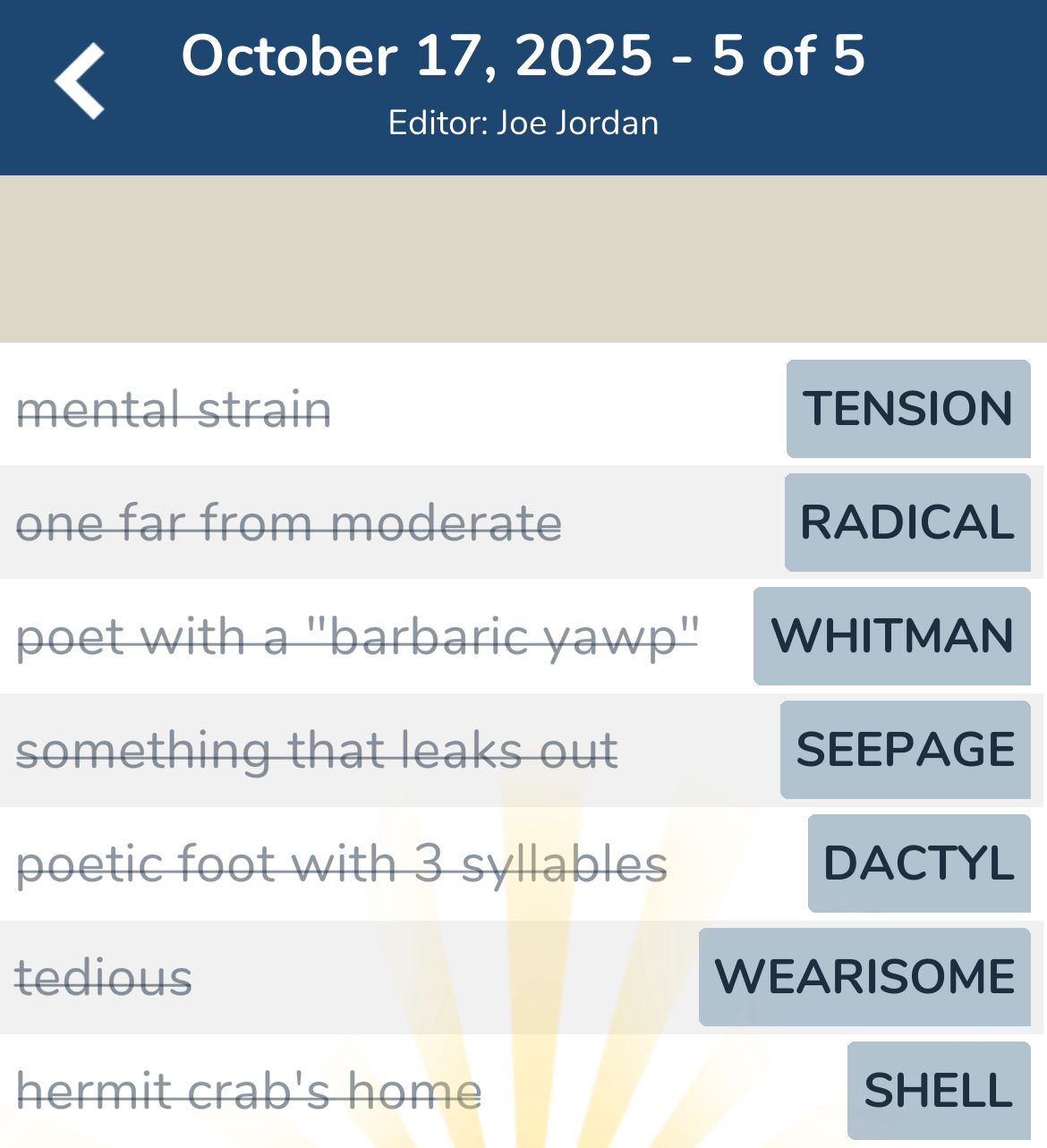 7 Little Words October 17 2025 5
