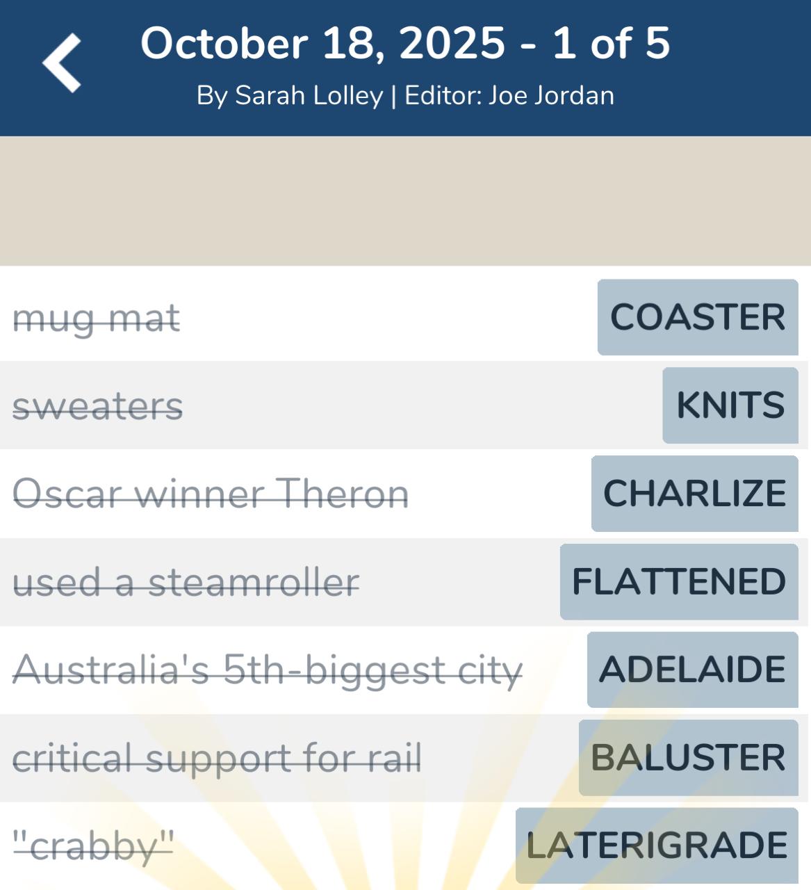 7 Little Words October 18 2025 1