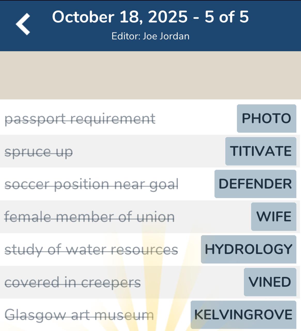 7 Little Words October 18 2025 5