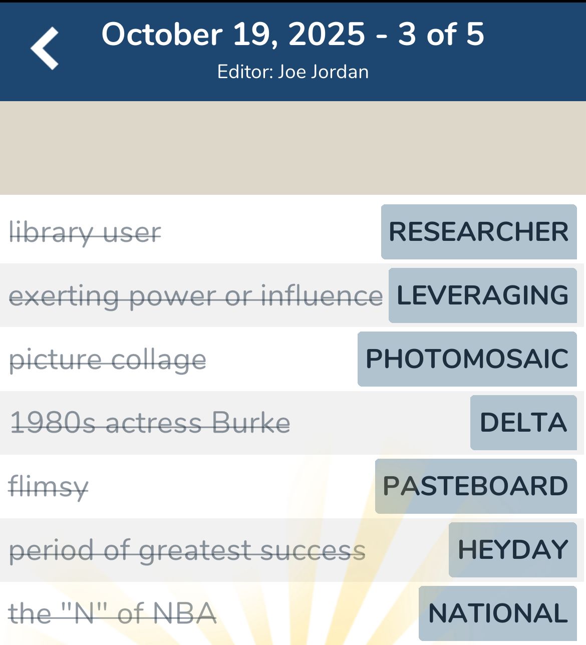 7 Little Words October 19 2025 3
