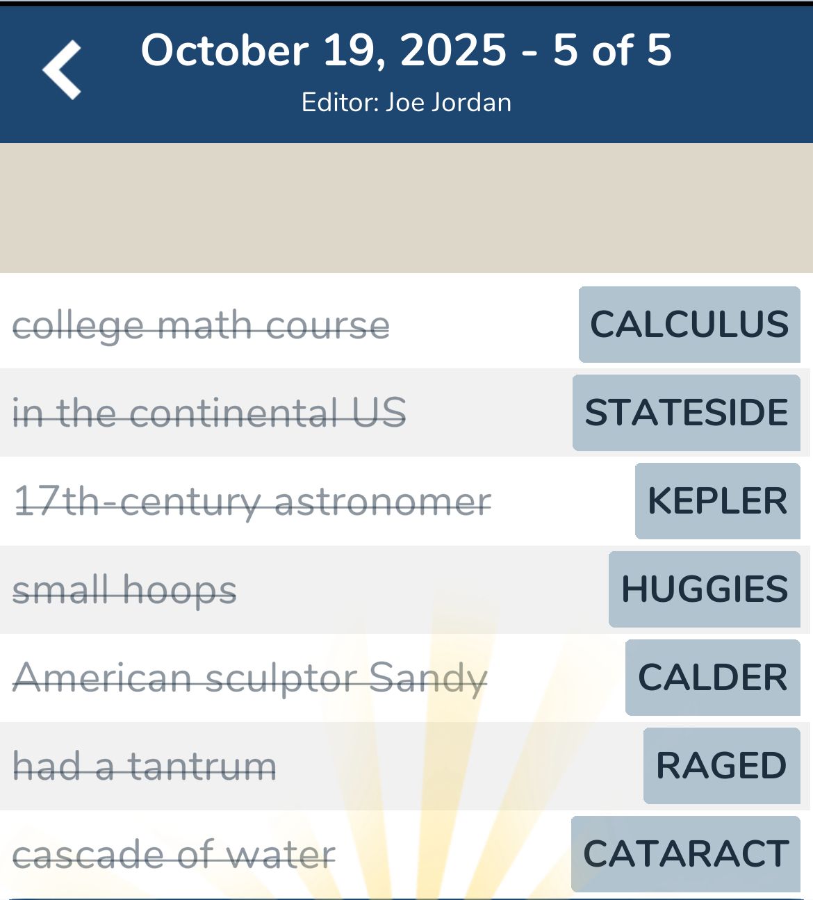 7 Little Words October 19 2025 5
