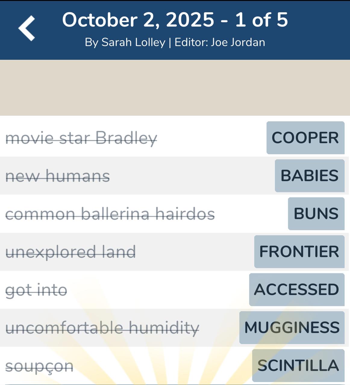 7 Little Words October 2 2025 1