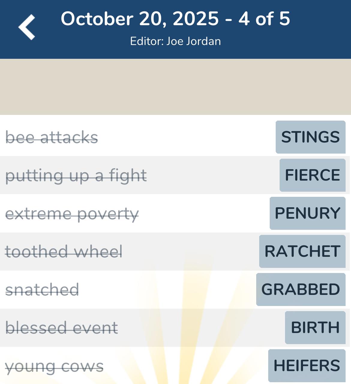 7 Little Words October 20 2025 4