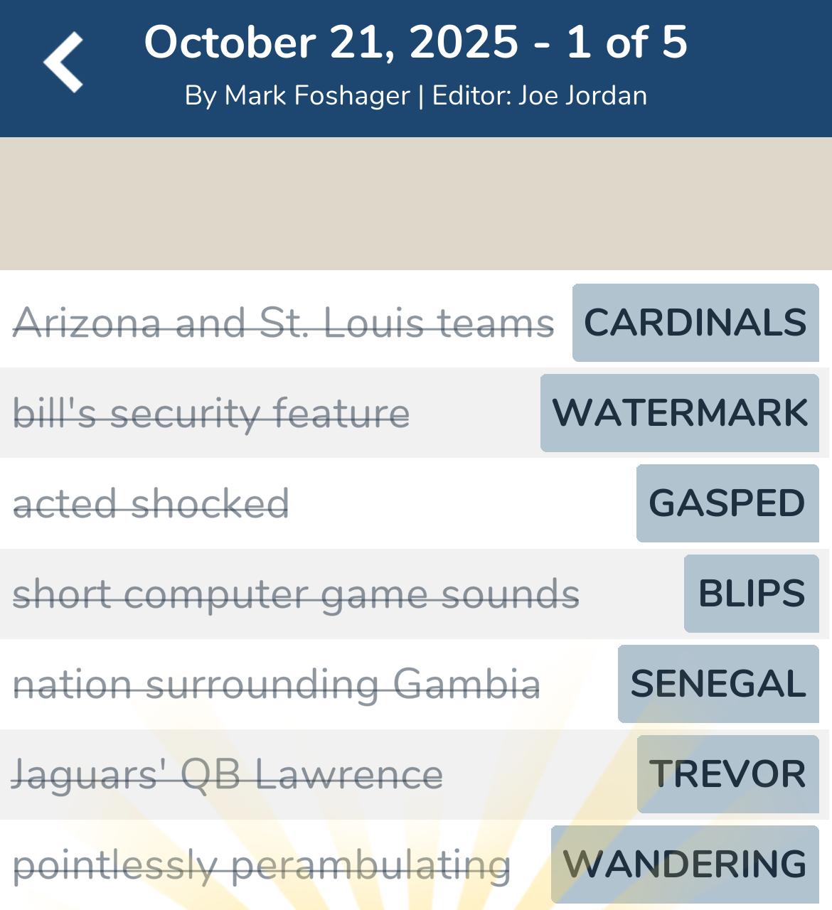 7 Little Words October 21 2025 1
