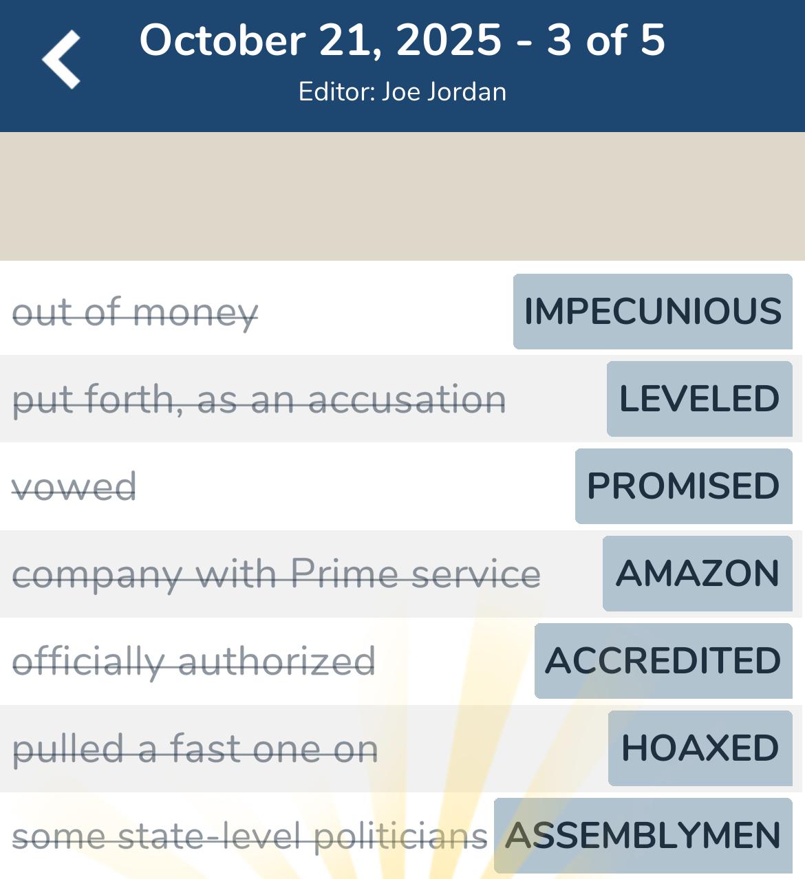 7 Little Words October 21 2025 3