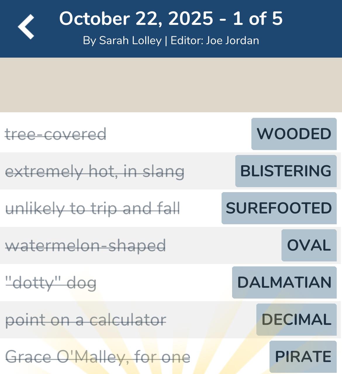 7 Little Words October 22 2025 1