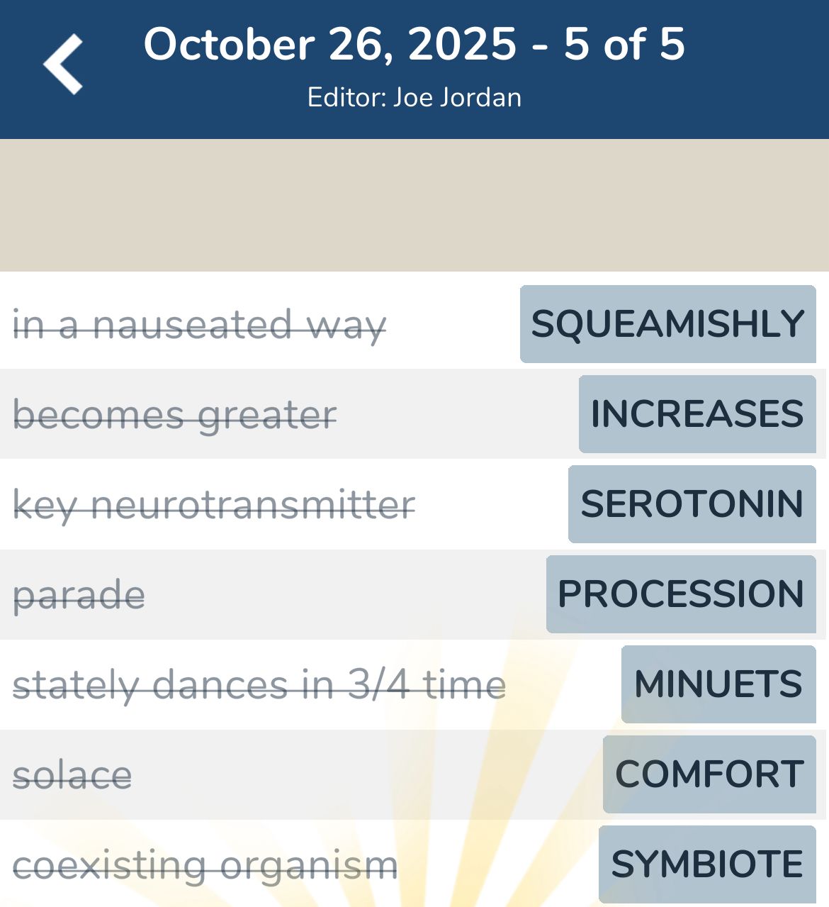 7 Little Words October 26 2025 5