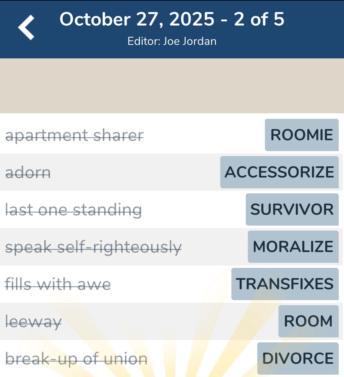 7 Little Words October 27 2025 2 7 Little Words October 27 2025 2