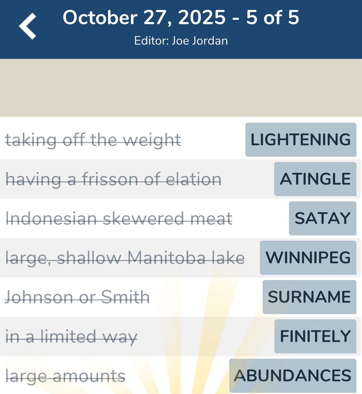 7 Little Words October 27 2025 5 7 Little Words October 27 2025 5