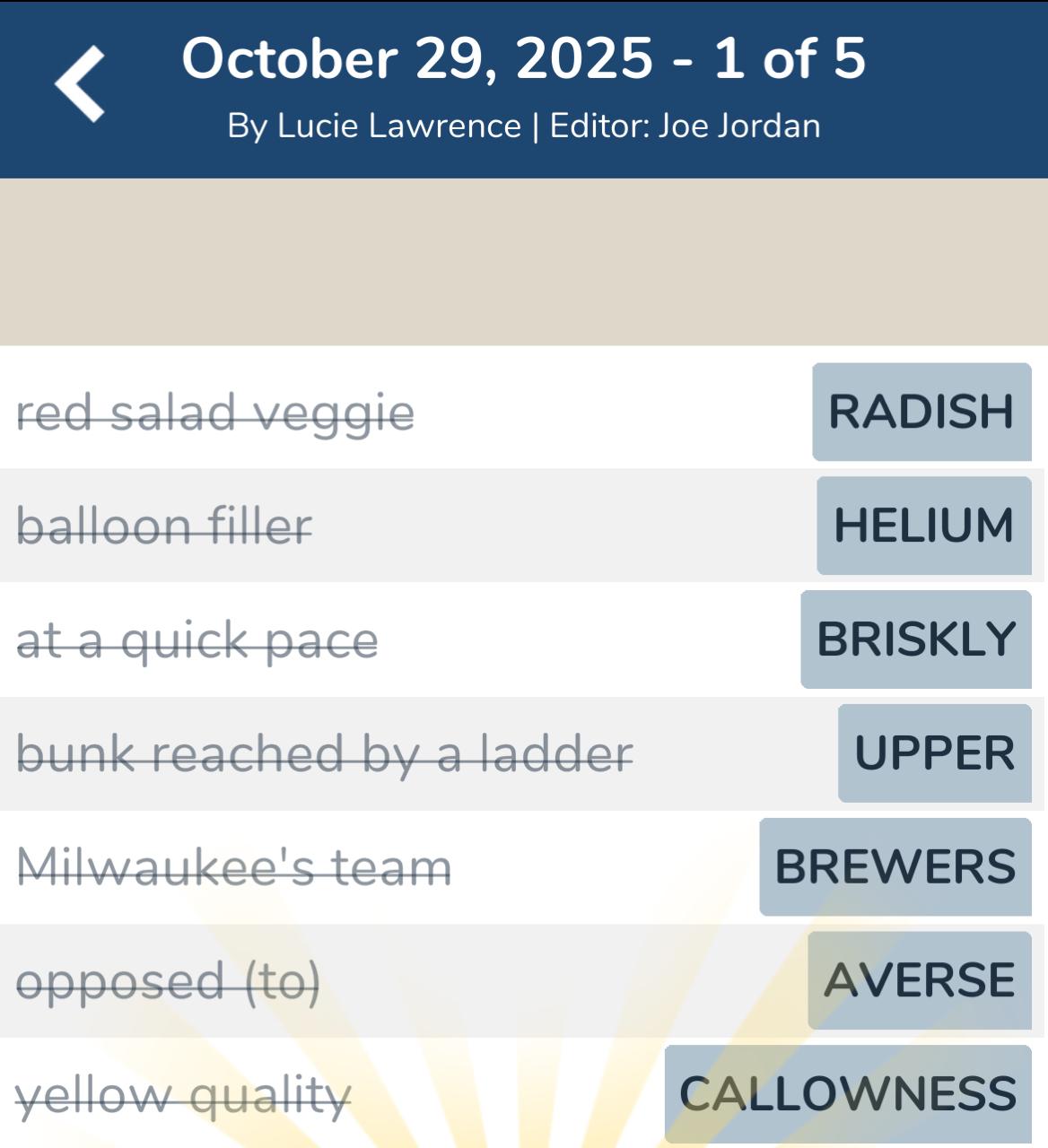 7 Little Words October 29 2025 1