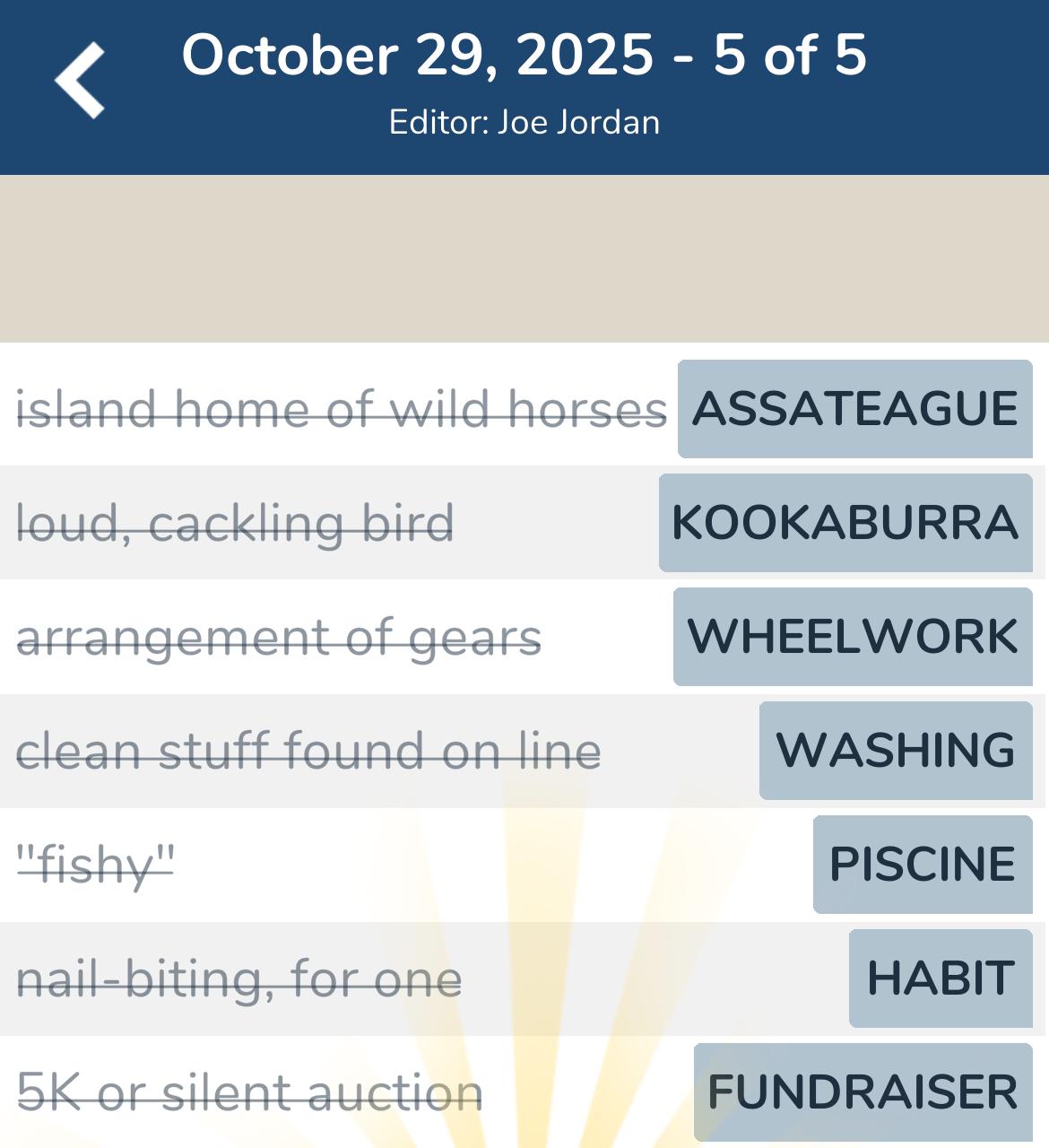 7 Little Words October 29 2025 5