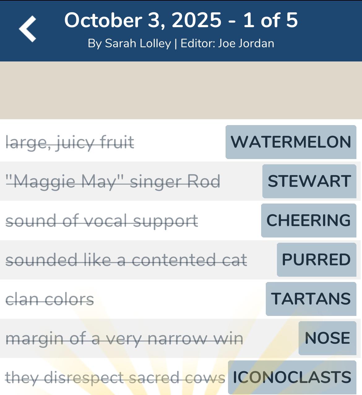 7 Little Words October 3 2025 1