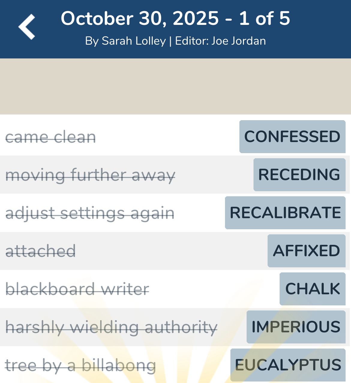 7 Little Words October 30 2025 1