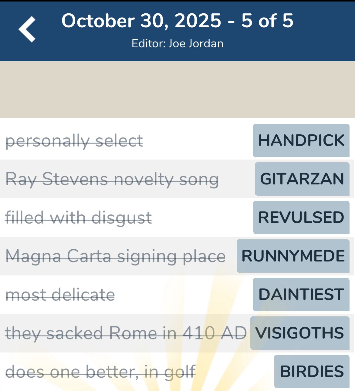 7 Little Words October 30 2025 5