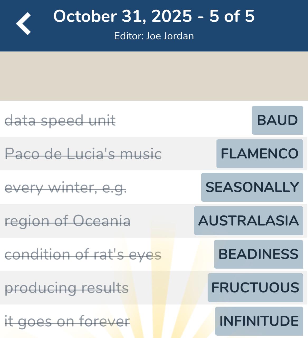 7 Little Words October 31 2025 5