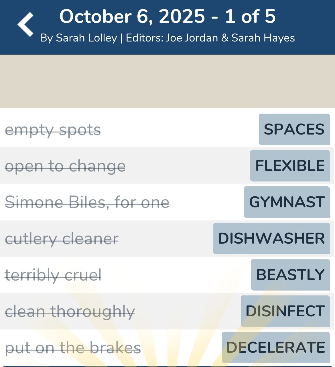 7 Little Words October 6 2025 1
