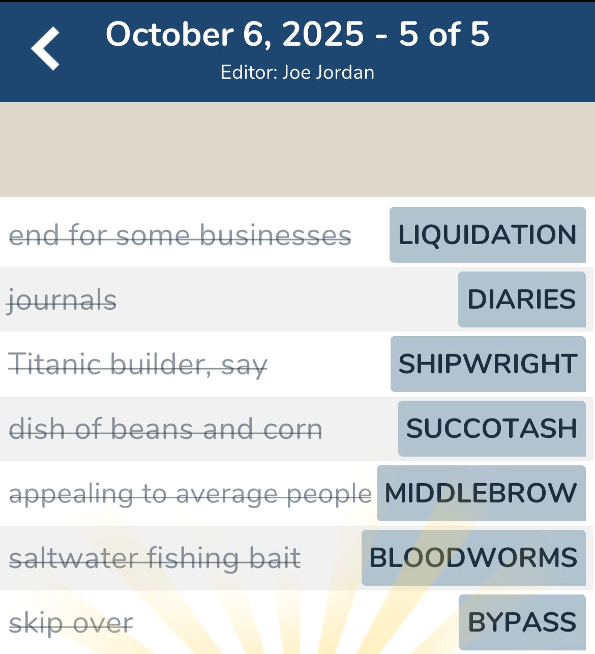 7 Little Words October 6 2025 5