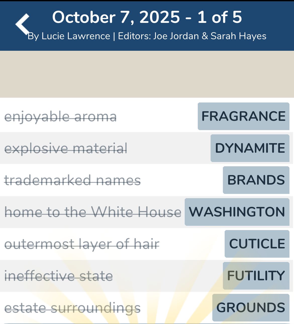 7 Little Words October 7 2025 1