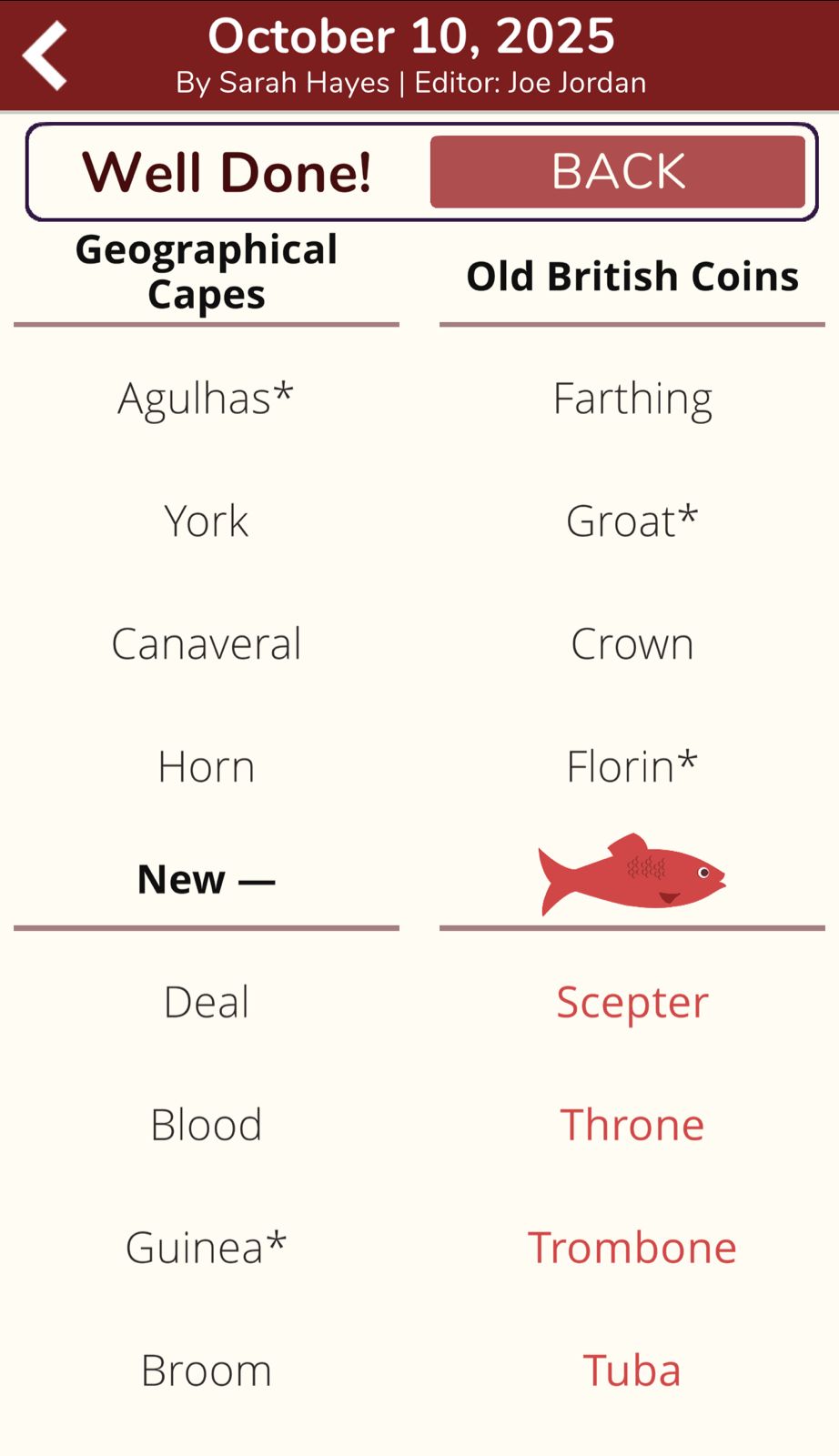 7 Little Words Red Herring October 10 2025