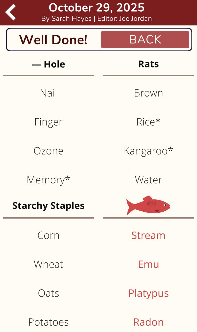 7 Little Words Red Herring October 29 2025