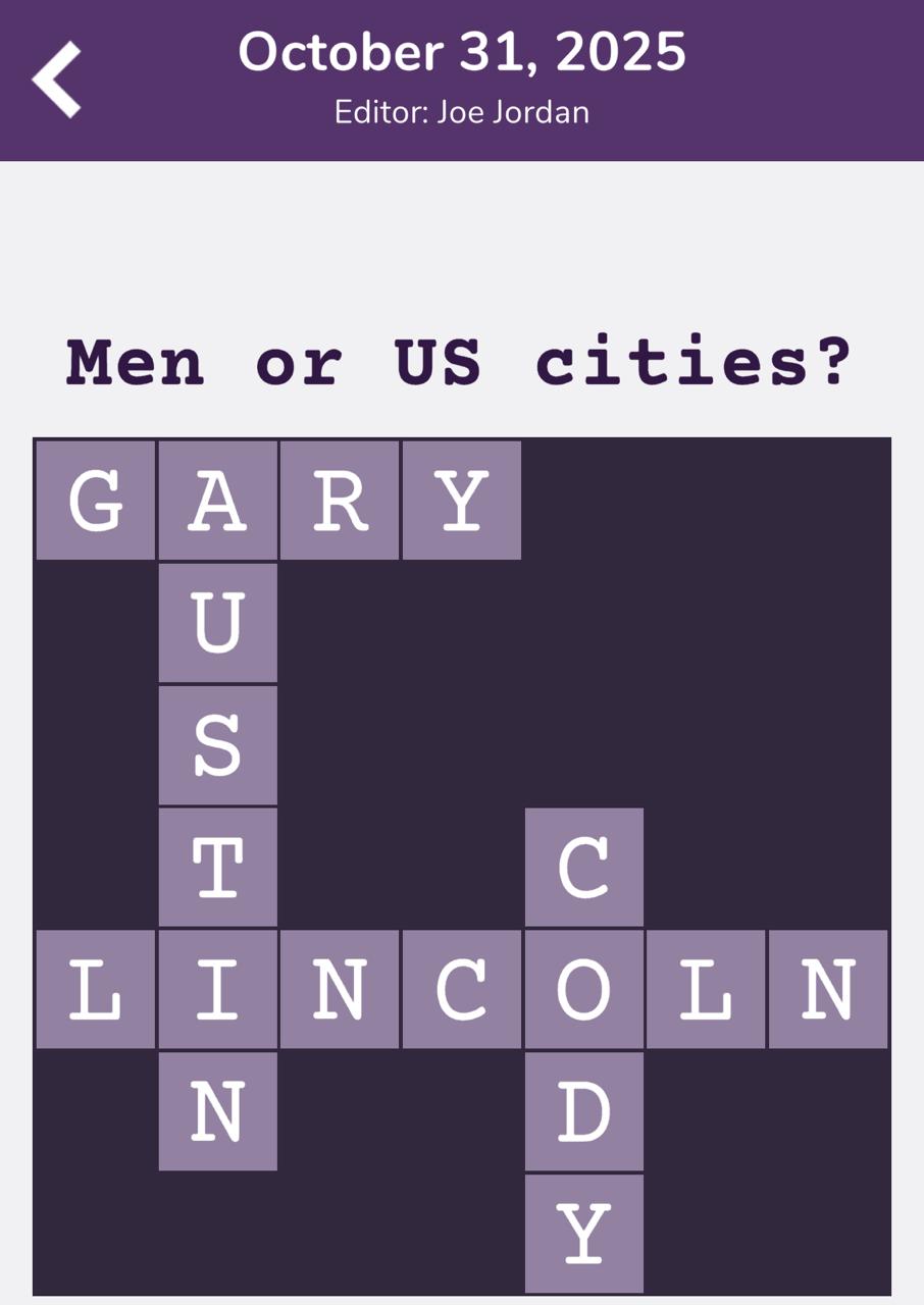 7 Little Words Tiny Little Crosswords October 31 2025
