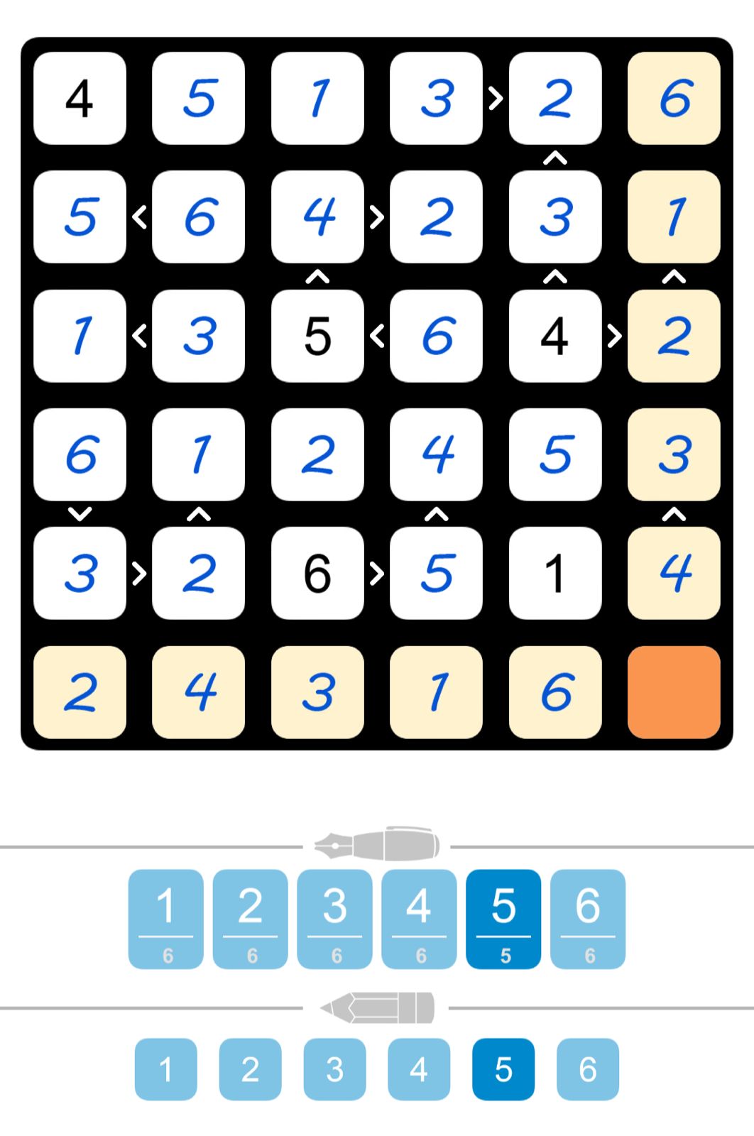 Puzzle Page Futoshiki November 1 2025