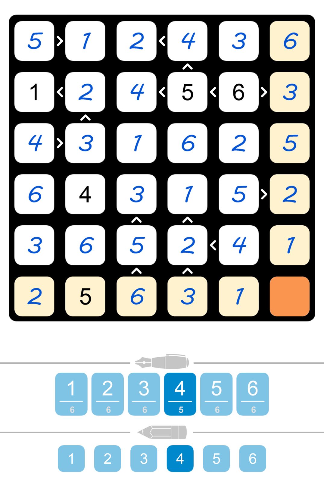 Puzzle Page Futoshiki October 10 2025