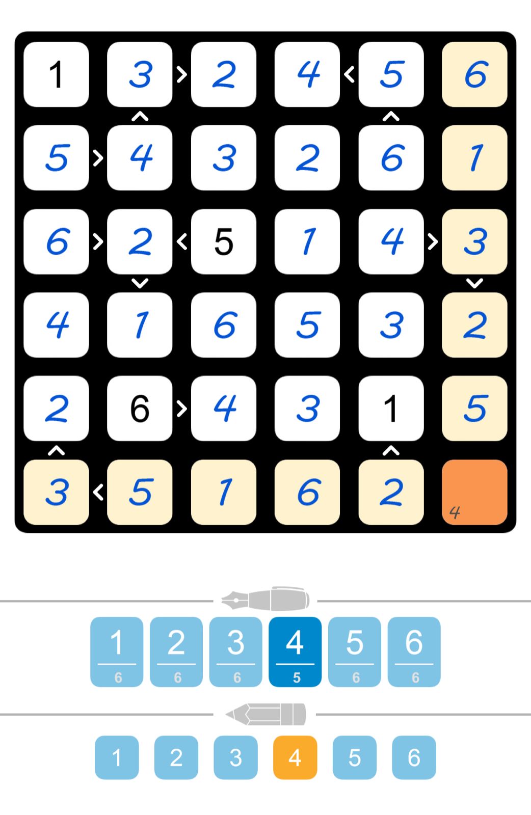 Puzzle Page Futoshiki October 24 2025