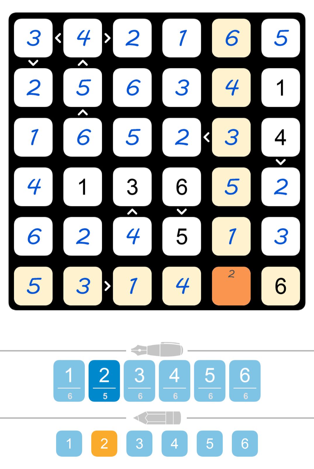 Puzzle Page Futoshiki October 25 2025