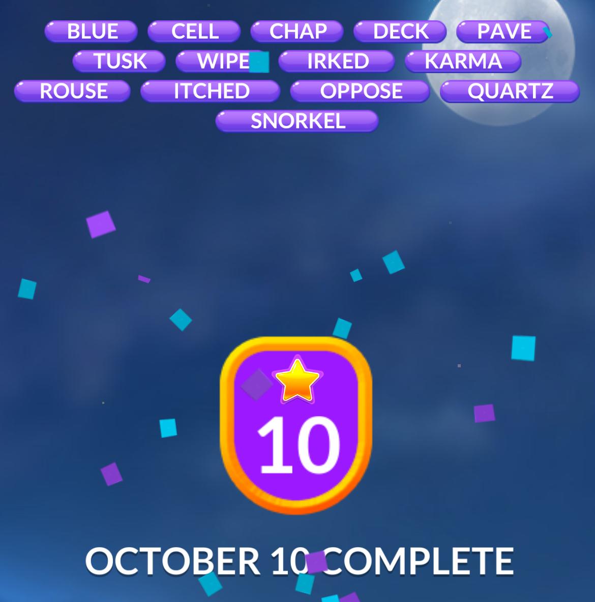 Word Stacks Daily Puzzle October 10 2025