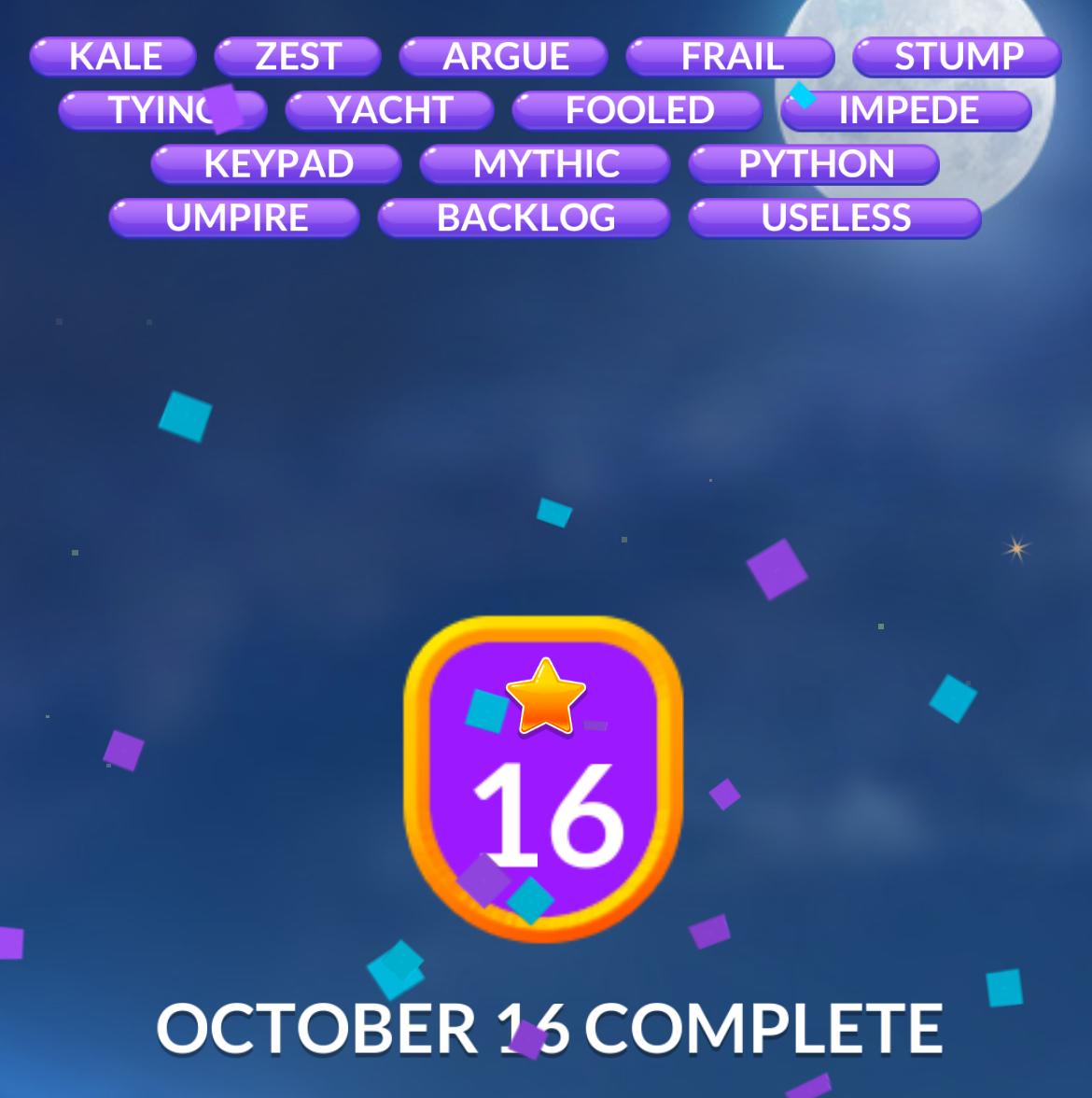 Word Stacks Daily Puzzle October 16 2025