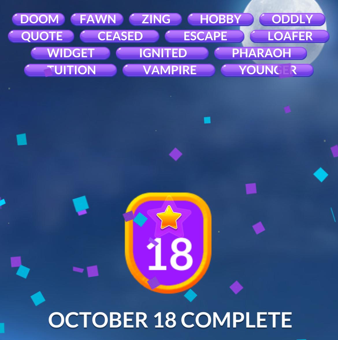 Word Stacks Daily Puzzle October 18 2025