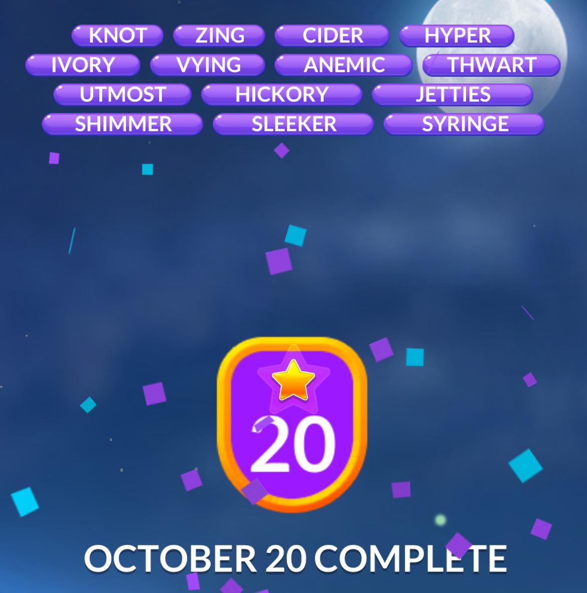 Word Stacks Daily Puzzle October 20 2025
