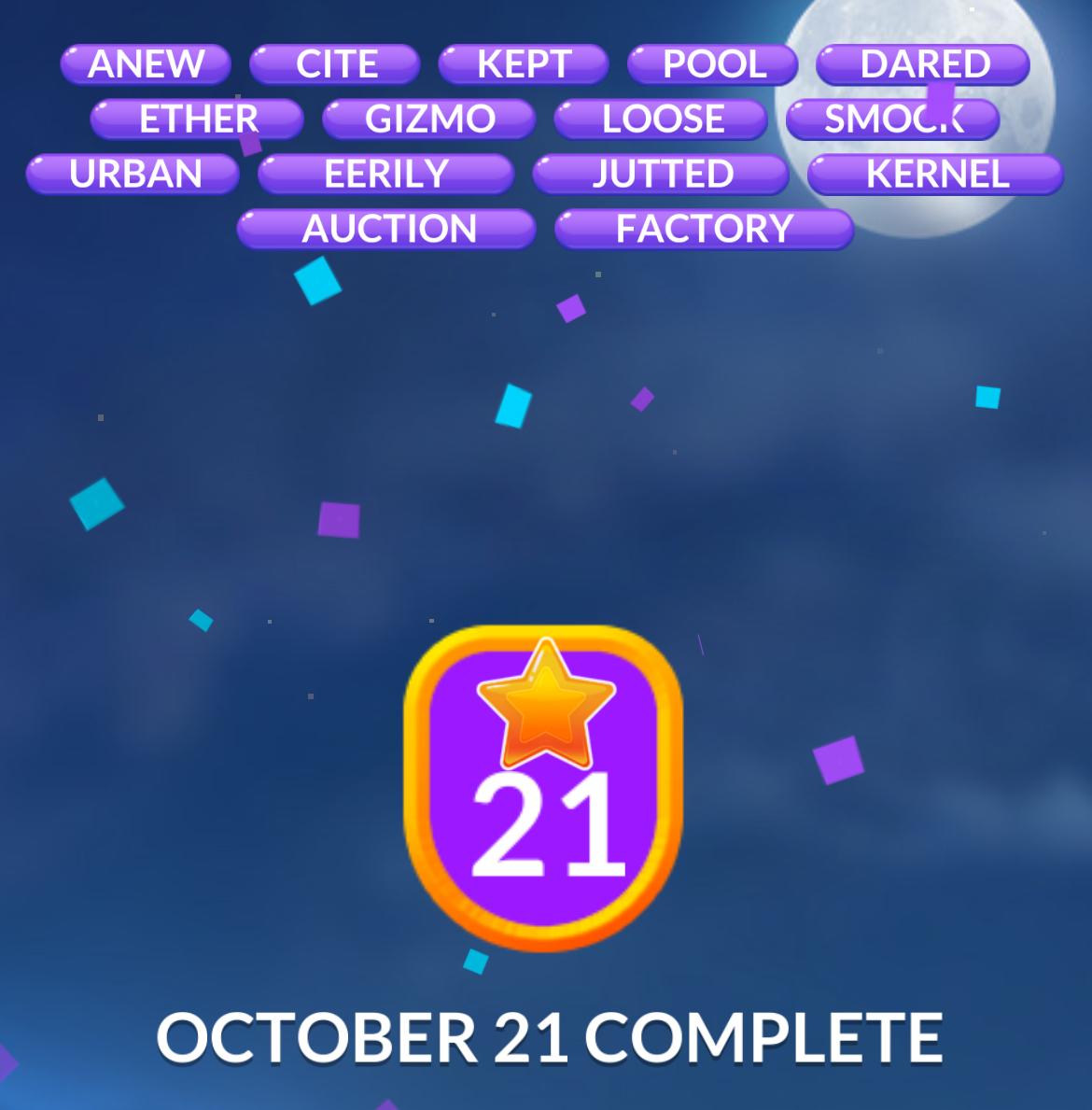 Word Stacks Daily Puzzle October 21 2025