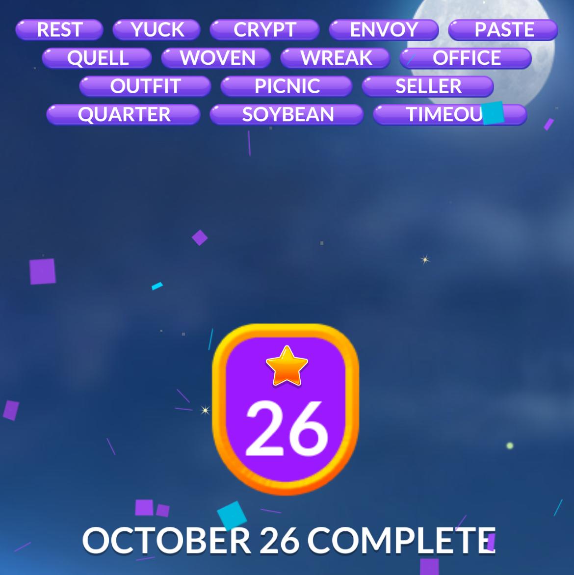 Word Stacks Daily Puzzle October 26 2025 Word Stacks Daily Puzzle October 26 2025