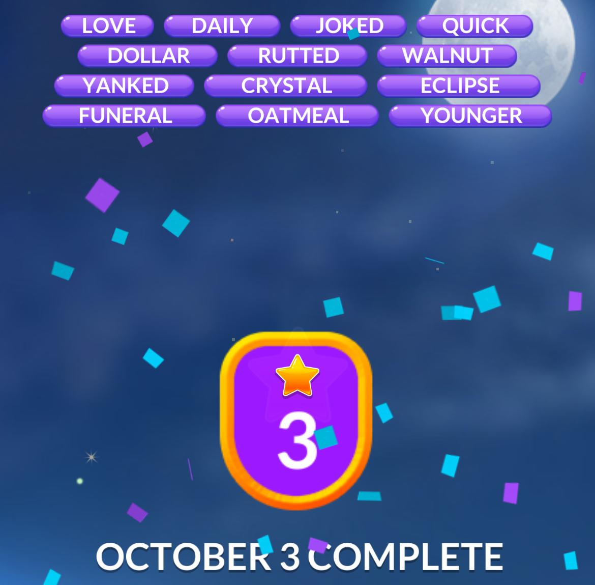 Word Stacks Daily Puzzle October 3 2025
