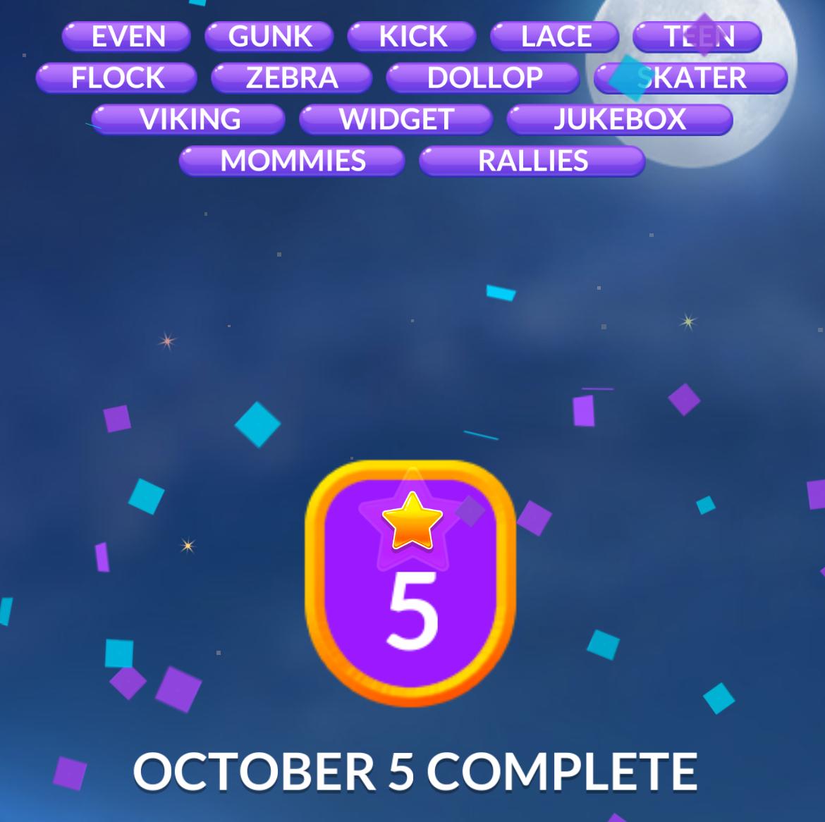 Word Stacks Daily Puzzle October 5 2025