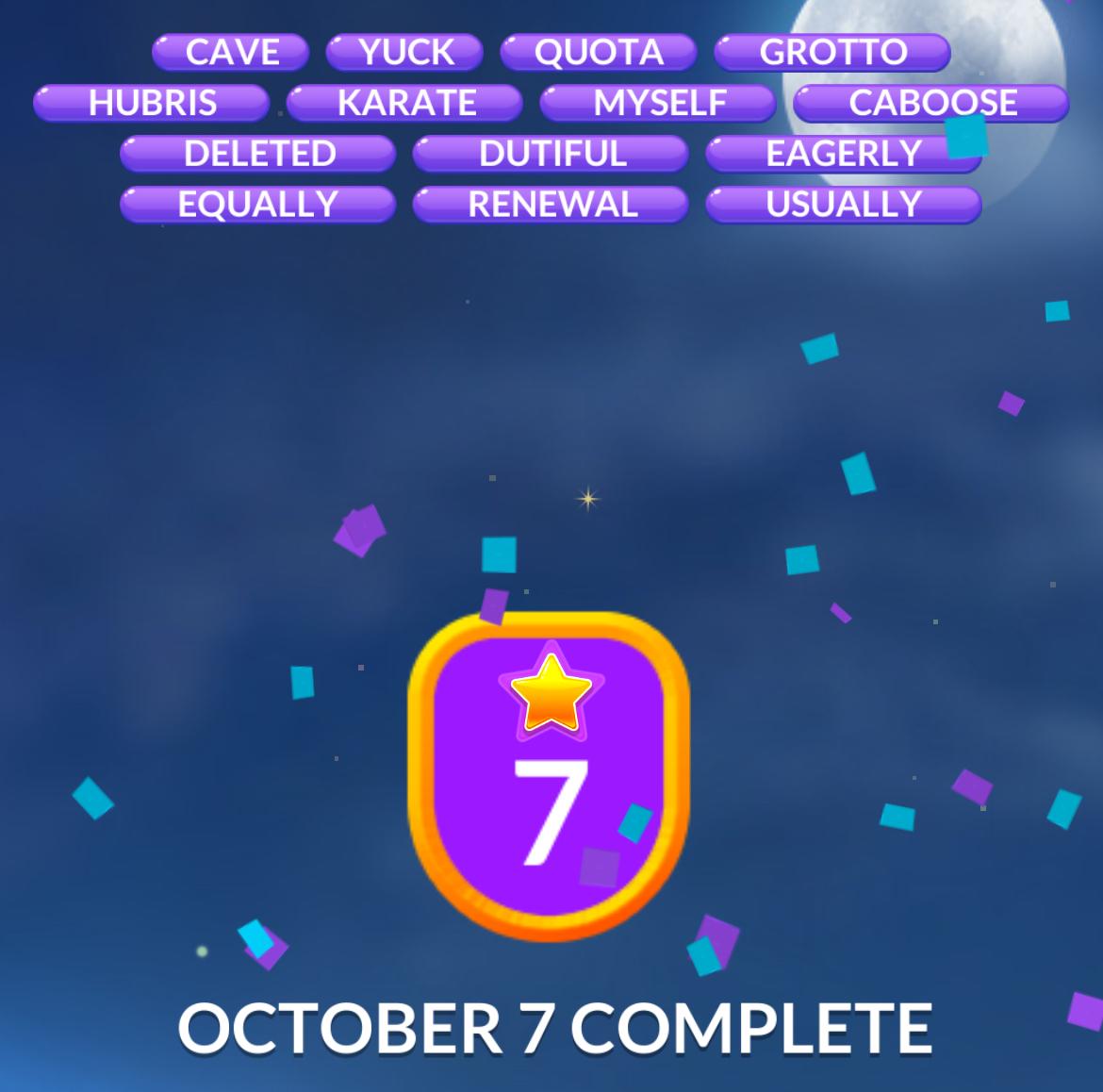 Word Stacks Daily Puzzle October 7 2025