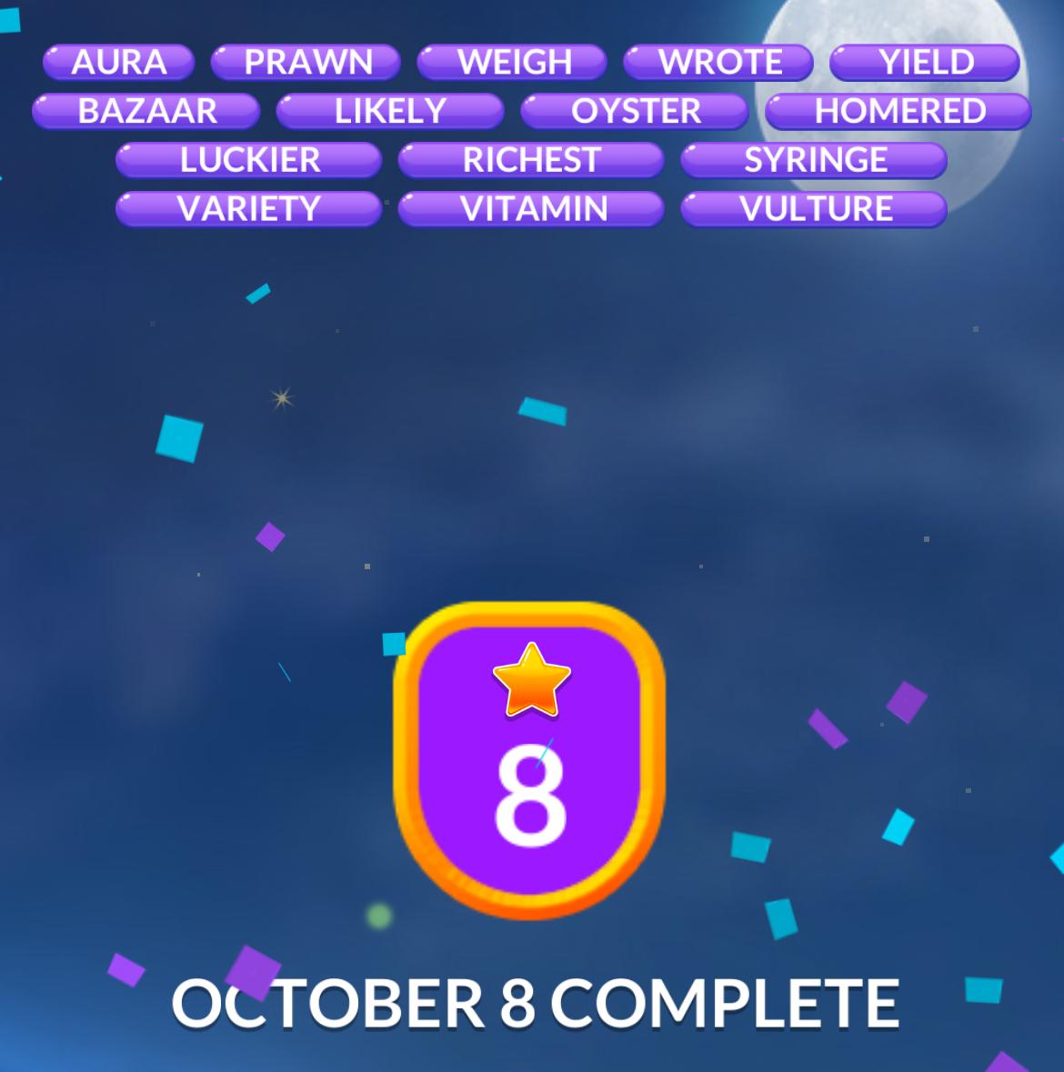 Word Stacks Daily Puzzle October 8 2025